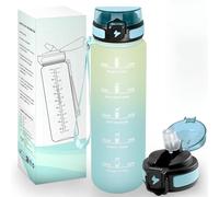 HoneyHolly Borraccia 1 Litro, Reutilizables, Borracce con Cannuccia, Libre de BPA & A Prova di Perdita, Bottiglia Motivazionale, Borraccia Palestra per Scuola, Palestra, Ufficio, Sport