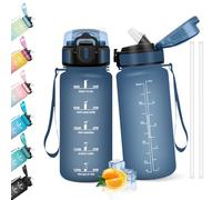 HoneyHolly Borraccia 500Ml, Senza BPA & A Prova di Perdita, Borracce con Cannuccia, Reutilizables, Water Bottle, Borraccia Motivazionale per Scuola, Palestra, Ufficio, Running