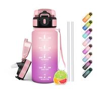 HoneyHolly Borraccia 500Ml, Senza BPA & A Prova di Perdita, Borracce con Cannuccia, Reutilizables, Water Bottle Scuola Elementare, Borraccia Motivazionale per Scuola, Palestra, Ufficio, Running