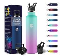 HoneyHolly Borraccia Termica 1 Litro, Senza BPA, Bottiglia Termica, Sottovuoto a Doppia Parete, Borracce Termiche, 18/8 Acciaio Inox, Borraccia Acciaio, con Cannuccia, Termos per Palestra, Sport, Bici