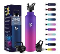 HoneyHolly Borraccia Termica 1 Litro, Senza BPA, Bottiglia Termica, Sottovuoto a Doppia Parete, Borracce Termiche, 18/8 Acciaio Inox, Borraccia Acciaio, con Cannuccia, Termos per Palestra, Sport, Bici