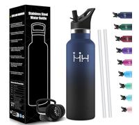 HoneyHolly Borraccia Termica 750 ML, Senza BPA, Bottiglia Termica, Sottovuoto a Doppia Parete, Borracce Termiche, 18/8 Acciaio Inox, Borraccia Acciaio, con Cannuccia, Termos per Palestra, Sport, Bici