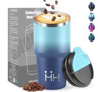 HoneyHolly Termos Caffè 600 ML, Tazza termica Riutilizzabili Prova di Perdite, Bicchiere Termico, Acciaio Inox 304, Travel Mug per Caffè Caldo e Freddo, Latte e Tè
