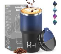 HoneyHolly Termos Caffè 600 ML, Tazza termica Riutilizzabili Prova di Perdite, Bicchiere Termico, Acciaio Inox 304, Travel Mug per Caffè Caldo e Freddo, Latte e Tè