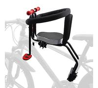 Honeyhouse Seggiolino per bicicletta per bambini con recinzione di protezione, seggiolino di sicurezza con supporto anteriore, con braccioli e pedali, sedile di sicurezza regolabile, Nero-nuovo