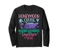 Honeymoon Cruise 2026 Just Married Matching Couples Vacation Maglia a Manica