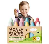 Honeysticks Pastelli di Cera d'Api (12 Pezzi) - Pastelli Colorati