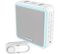 Honeywell Home DC915S Serie 9, Campanello Portatile senza Fili con LED e Pulsante, Bianco
