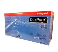 Honeywell DexPure 801-30 Guanti Protezione Chimica Monouso in Lattice, Ambidestri, Lunghezza 26.4 cm, Blu, Taglia 9L, 4580130-09 (Confezione da 50 Guanti)