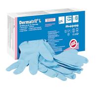 Honeywell Guanti ambidestri monouso KCL Dermatril® L 741, in nitrile, impermeabili, senza polvere, adatti per l'industria alimentare/chimica, blu, taglia 9, 074109081C (confezione da 100 pezzi)