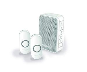 Honeywell Home DC313NFB Campanello Portatile Serie 3 con Led e 2 Pulsanti, Bianco