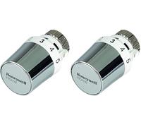 Honeywell Home Radiatori Testa termostatica Thera-5, connessione M30 x 1,5, con posizione zero, bianco/cromato, colore - bianco/cromato (Confezione da 2)
