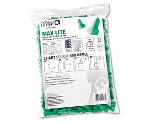 Honeywell Howard Leight 1013048 Max Lite, tappi auricolari monouso in schiuma, SNR 34, colore verde, a forma di T, senza cordoncino (confezione da 200 paia di ricarica con cerniera)