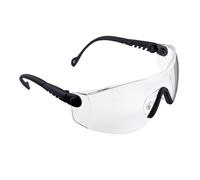Honeywell Montatura per occhiali di sicurezza 1000016 Op-Tema con lente in policarbonato trasparente antigraffio, cornice nera, adatta per edilizia/automobilistico/laboratorio/trasporto (1 pezzo)