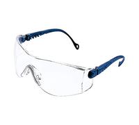 Honeywell Occhiali di sicurezza 1000018 Op-Tema con montatura in nylon blu, lenti trasparenti antigraffio, nasello leggero e regolabile, lunghezza delle aste e angolazione (1 pezzo)