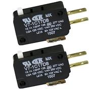 Honeywell V7-1C17D8 MICRO INTERRUTTORE Serie V7 Interruttore di base miniaturizzato, circuito unipolare a doppio lancio, 15,10 A a 250 Vac, pistone a pin (confezione da 2)