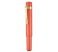 HONG DIAN M2 Mini penna stilografica con punta piegata, forma elegante in alluminio, penna da viaggio (arancio rosso)