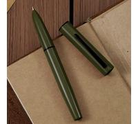 HONG DIAN Penna stilografica C1 con pennino extra fine, verde scuro e design classico retrò, in metallo, con convertitore di inchiostro