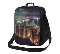 Hong Kong, borsa per il pranzo, per donne e uomini, riutilizzabile, isolata, a prova di perdite, con tracolla regolabile, graziosa borsa per il pranzo per adulti