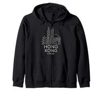 Hong Kong, Cina, Orizzonte, architettura, Città, Viaggio, edifici Felpa con Cappuccio