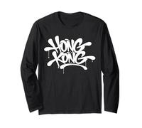 Hong Kong Graffiti City Street Art Handstyle Souvenir Maglia a Manica