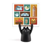 Hong Kong Local Food and Place Memo Holder Cartoon Black Cat Stand Decorazione
