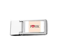 Hong Kong Loves Heart Individuale Country Slim Money Clip Acciaio Titolare Pocket Wallet