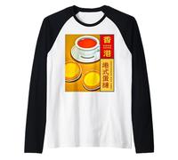 Hong Kong Pastel de Nata tè al Latte Cantonese Macao Vacanza Maglia con Maniche Raglan