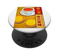 Hong Kong Pastel de Nata Tè al Latte Cantonese Macao Vacanza PopSockets PopGrip Adesivo