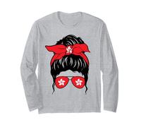 Hong Kong Ragazza Hong Kong Bandiera Orgoglioso Hong Kong Donna Maglia a Manica