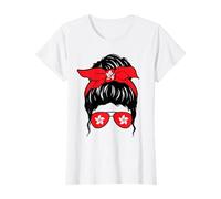 Hong Kong Ragazza Hong Kong Bandiera Orgoglioso Hong Kong Donna Maglietta