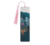 Hong Kong - Segnalibri con nappe da donna, 5 pezzi, in legno, accessori per libri