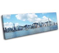 Hong Kong Skyline Day Asia Asian City SINGLE TELA parete arte foto stampa