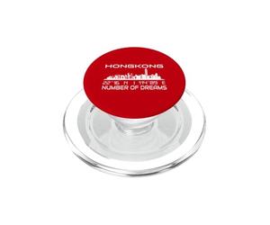 Hong Kong Skyline GPS coordinate Cina Silhouette immagine città PopSockets PopGrip per MagSafe