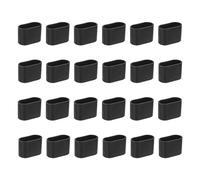 HONGBA 24 pezzi Tappi for gambe di sedie, 5/8" x1-5/16 Protezioni for pavimenti antiscivolo in PVC Coprigambe quadrate for sedie Tappi for gambe di tavoli for mobili, Nero