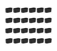 HONGBA 24 pezzi Tappi for gambe di sedie, 5/8" x1-5/16 Protezioni for pavimenti antiscivolo in PVC Coprigambe quadrate for sedie Tappi for gambe di tavoli for mobili, Nero