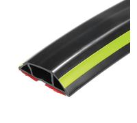 HONGBA Copricavo da pavimento in PVC da 5,9 piedi, 0,8"L x 0,4"A, linea gialla grigia for la gestione dei cavi