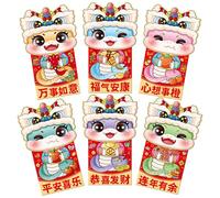 Hongbao - 6 buste per il Capodanno cinese, buste per denaro, anno del serpente, per feste primaverili