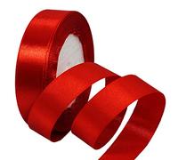 HONGCI 22m Nastro Rosso 25mm,Nastro Raso Nastrino Bordeaux Nastri Regalo Nastro Satin,Fiocco Nastro per Pacchi Regalo,Artigianato,Bomboniere,Bouquet,Natale,Feste di Compleanno Matrimoni Decorazioni