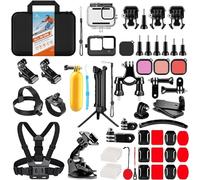HONGDAK Kit di accessori per fotocamera di azione per GoPro Hero 12 11 10 9 nero, custodia impermeabile+custodia in silicone+braccio regolabile a 3 vie+testa petto cinturino da polso+supporto per
