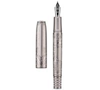 Hongdian 100 Argento Pistone Stilografica, Iridium Medium Pennino Calligrafia, Penna Scrittura Liscia, Bella Penna Da Scrittura Per Uomini E Donne