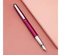 HongDian 525 Penna stilografica in metallo rosso viola, pennino extra fine, con custodia in metallo e convertitore ricaricabile