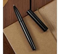 Hongdian C1 - Penna stilografica con pennino extra fine, nero lucido, design classico retrò, in metallo, con convertitore di inchiostro