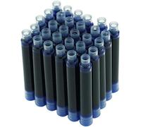 Hongdian Cartucce di Inchiostro per Penna Stilografica, Colore Blu, Confezione da 30 Cartucce di Ricarica, Diametro del Foro di 3,4 mm
