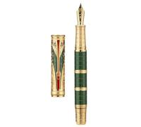 Hongdian D5X - Penna stilografica Verde Qin Dynasty, pennino fine liscio, set con converter e scatola
