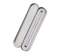 Hongdian H3 - Penna stilografica in argento con punta fine in iridio, con convertitore e custodia in metallo