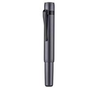 Hongdian M2 Black Forest, Mini penna stilografica da viaggio in alluminio con pennino medio morbido e forma elegante, da tasca, corta, colore: grigio spazio