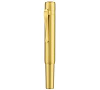 HongDian M2 Penna stilografica mini Foresta Nera, pennino lungo a foglia e design elegante, in ottone, da viaggio, a stelo corto (ottone lucido)