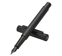 Hongdian Penna stilografica con pennino fine, design classico, set regalo con converter e custodia in metallo, colore: nero