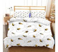 Hongduo Set Biancheria da Letto Ape Carina, 3 Pezzi, Matrimoniale Copripiumino 260x240 cm Cartone Animato Copripiumini in Microfibra con 2 Federe 50x80